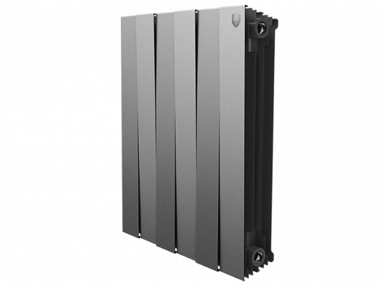 Биметаллический радиатор отопления Royal Thermo PianoForte 500 4 секции Silver Satin