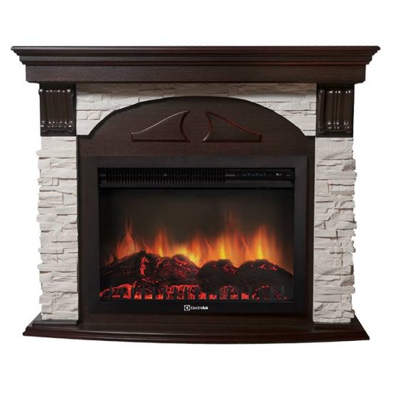 Каминокомплект Firelight Torre 25U с очагом Electrolux EFP/P-2520LS сланец белый/шпон темный дуб
