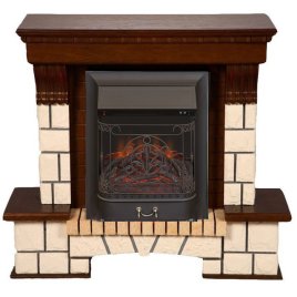 Каминокомплект Interflame Экстер махагон с очагом Majestic FX M Black